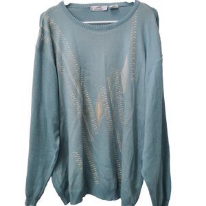 Bernardini‎  Italy Green Patterned Sweater XL Xlarge